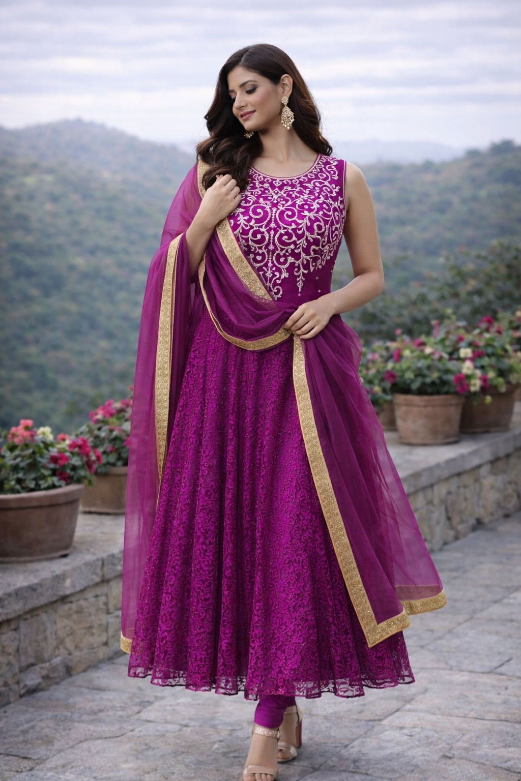 Revive | Luxury Pret 3-Piece Net Anarkali