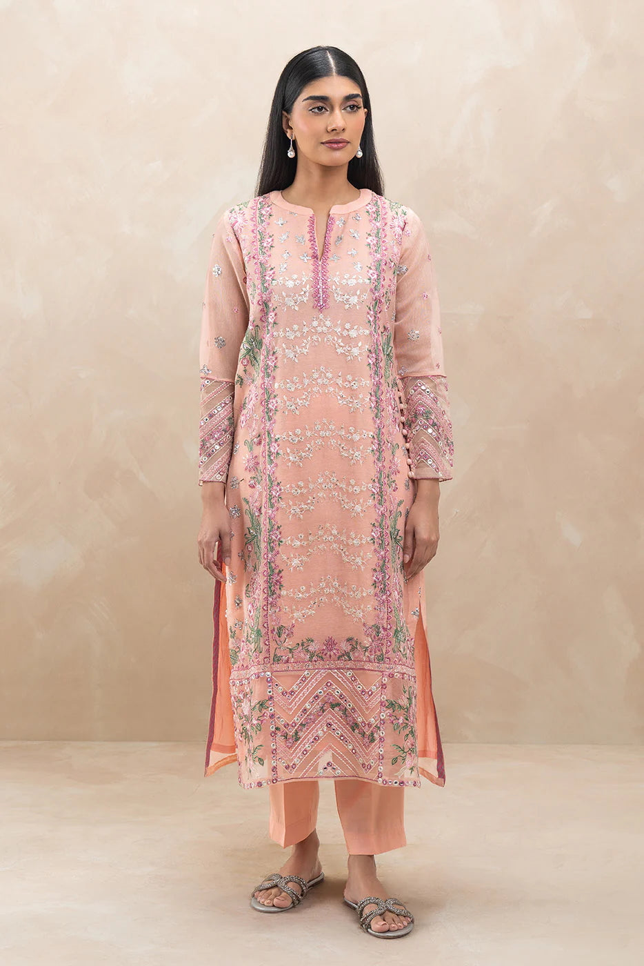 Beechtree | Embroidered Luxury Pret  2-Piece Cotton Net