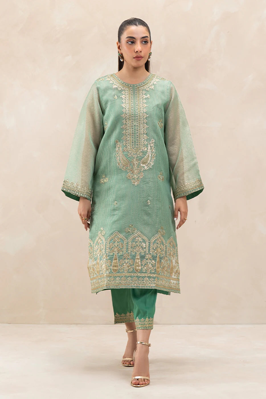 Beechtree | Embroidered Luxury Pret 2-Piece Organza