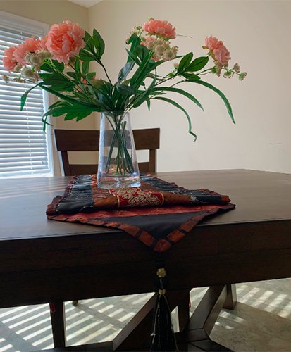 Revive – Embroidered Silk Table Runner