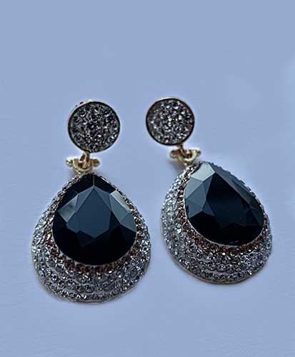 Revive – Turkish Fashion Gem and Crystals Single Drop Earrings
