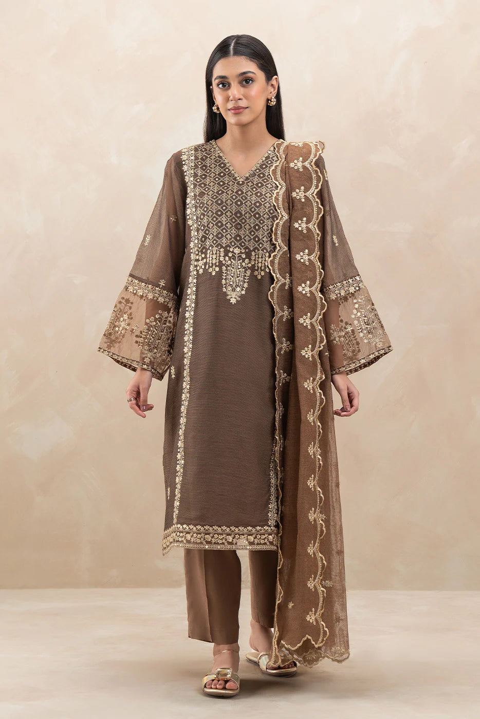 Beechtree | Embroidered Luxury Pret 3-Piece Organza