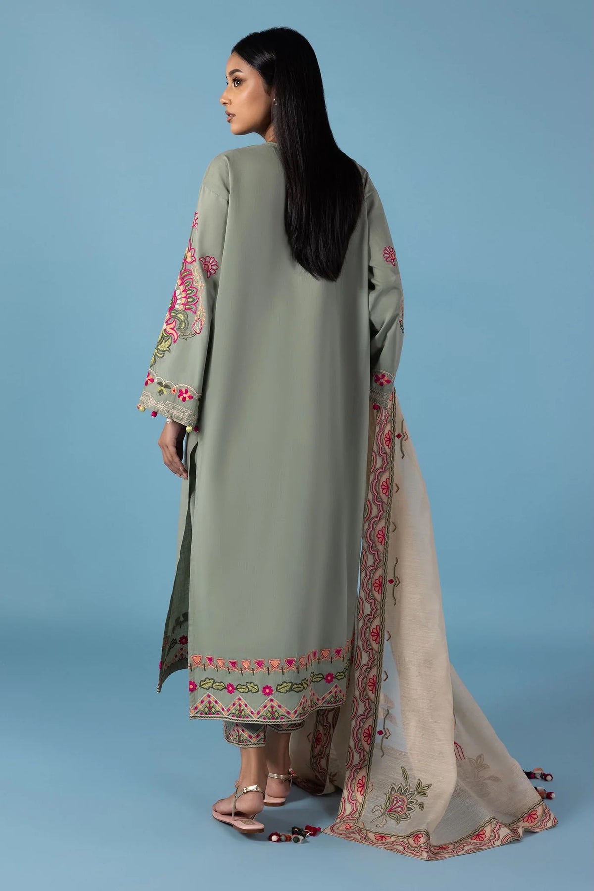 Sana Safinaz | Stitched Embroidered 2-Piece Pret Slub Lawn