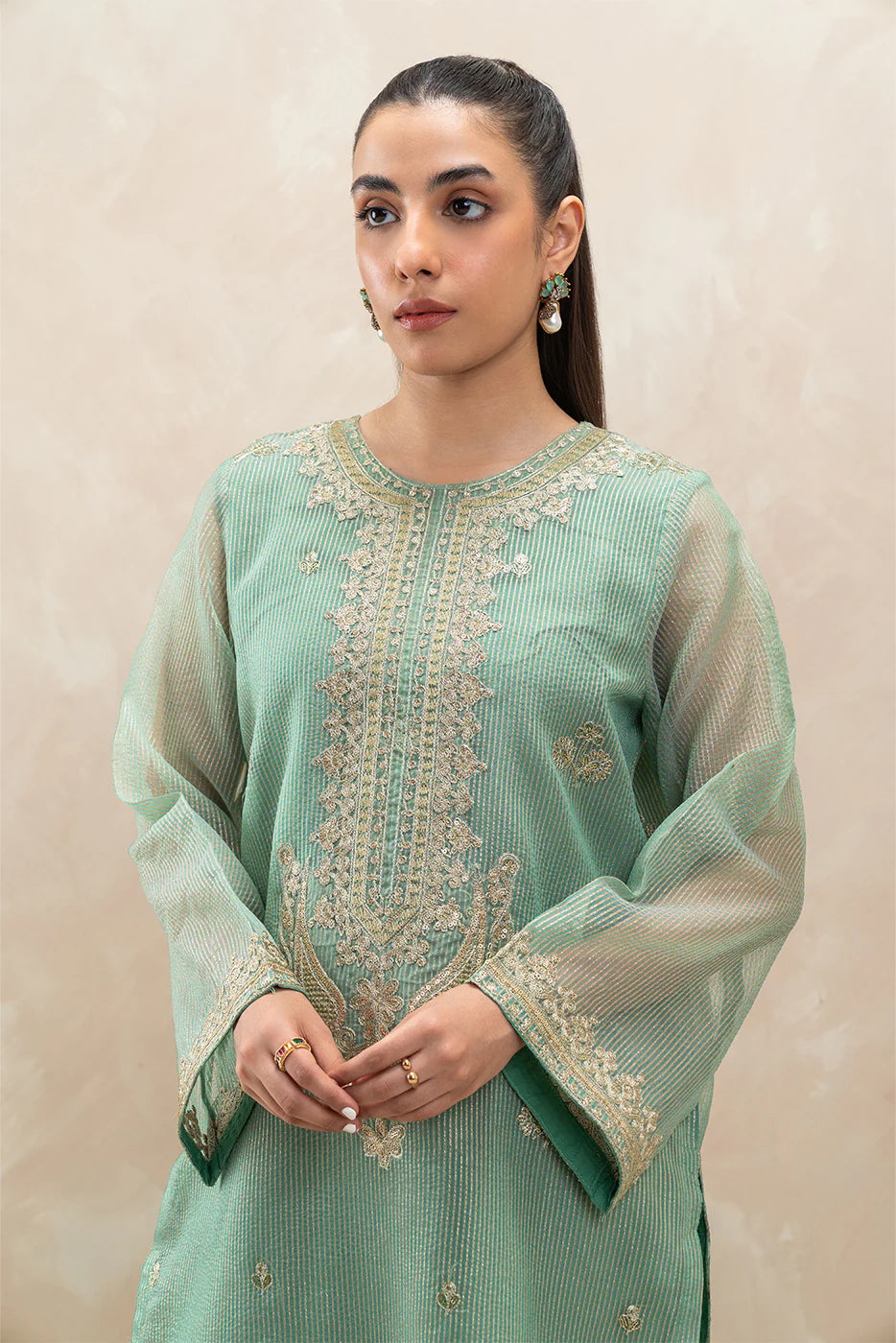 Beechtree | Embroidered Luxury Pret 2-Piece Organza