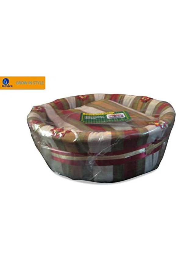 Revive | Hand Made Natural Cane Bread Basket quilted and wrapped with Cotton Fabric