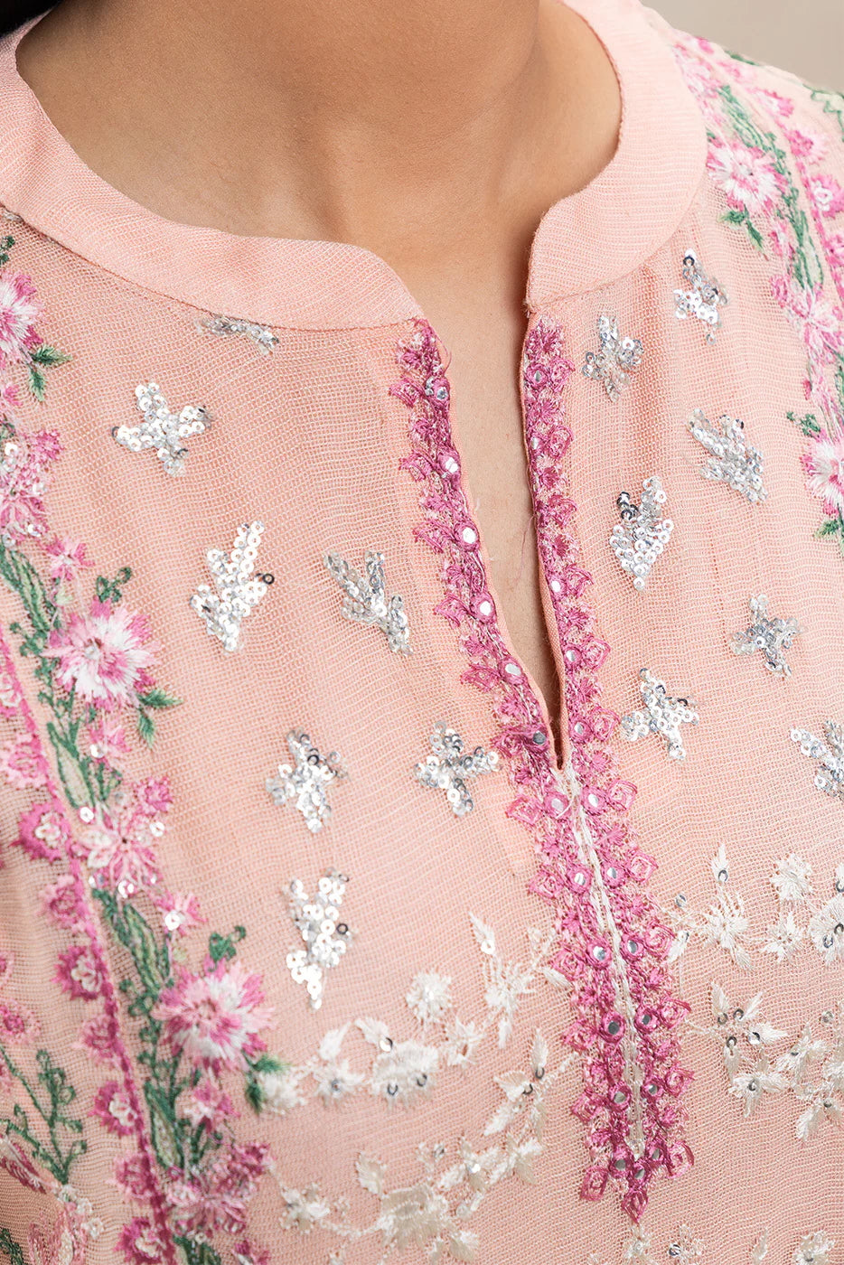 Beechtree | Embroidered Luxury Pret  2-Piece Cotton Net