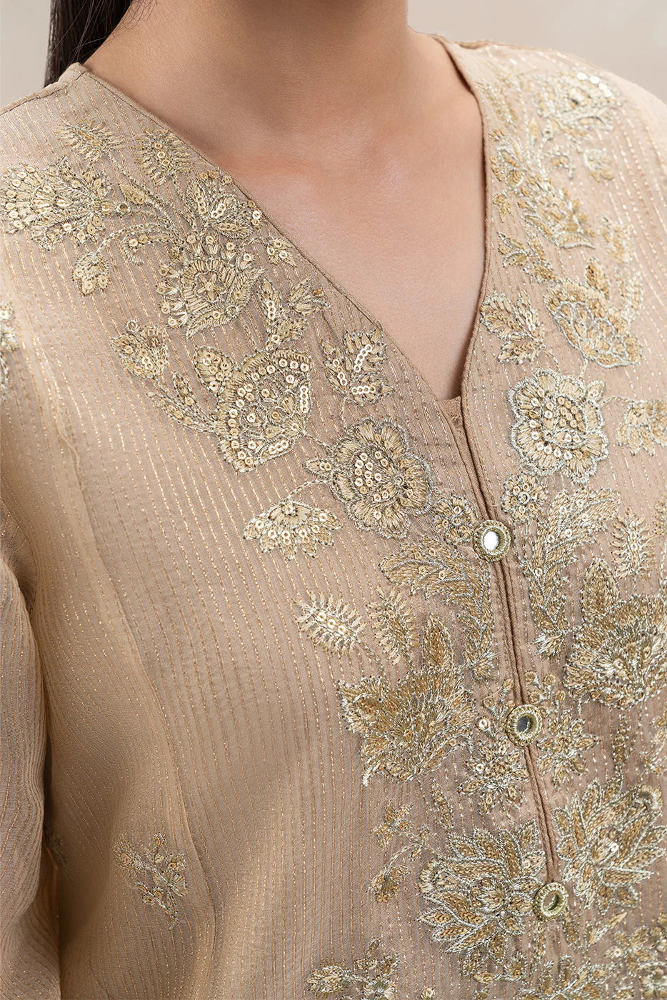 Beechtree | Embroidered Luxury 3-Piece Organza Badla