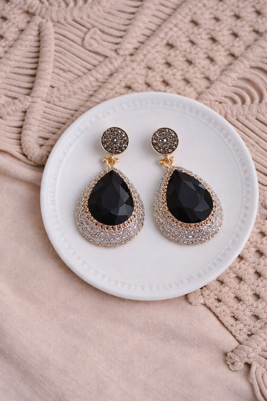 Revive – Turkish Fashion Gem and Crystals Single Drop Earrings