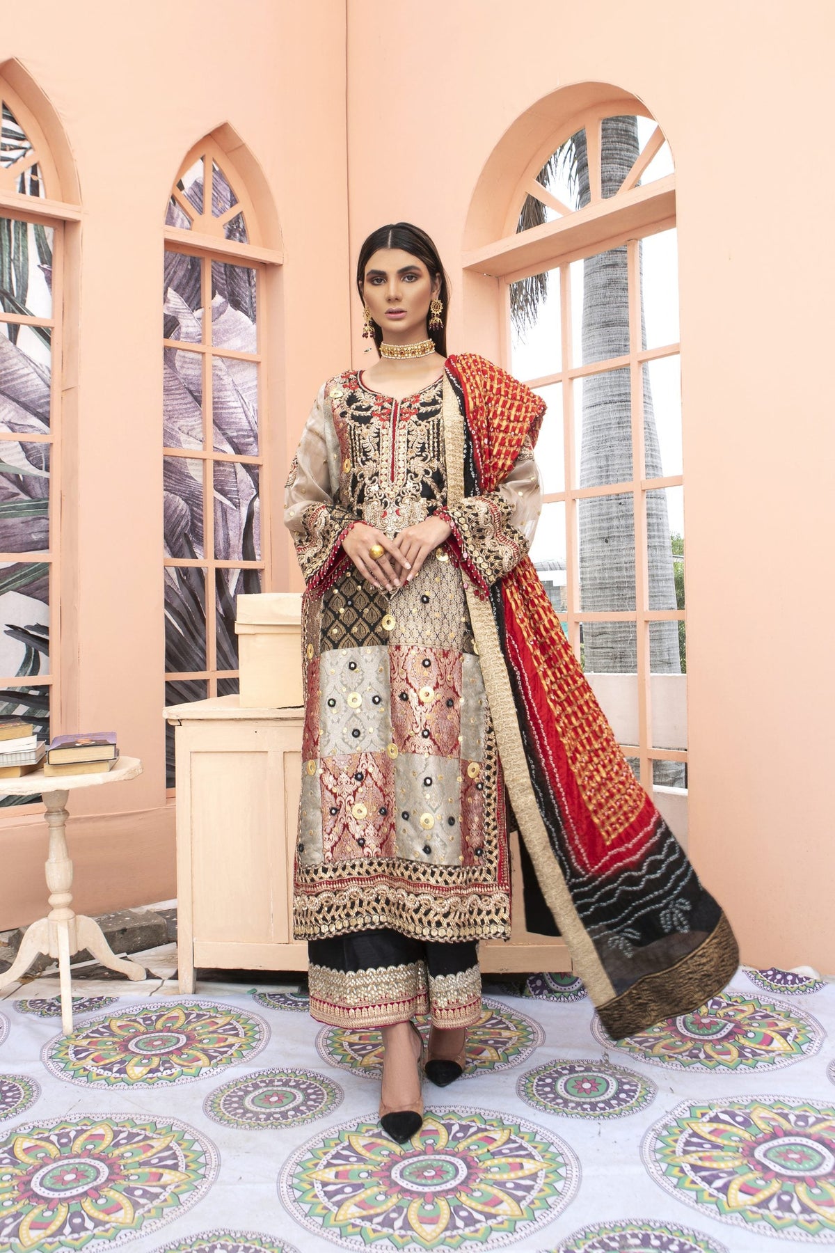 Sarah Salman | Formal Pret 3-Piece Silk Jamawar