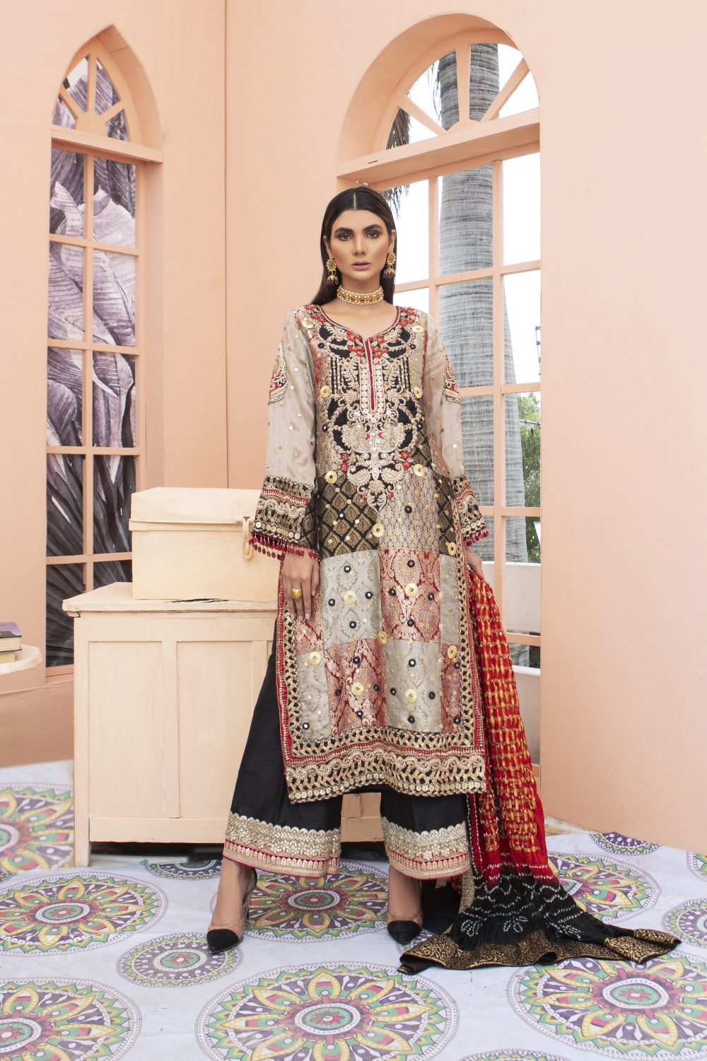 Sarah Salman | Formal Pret 3-Piece Silk Jamawar