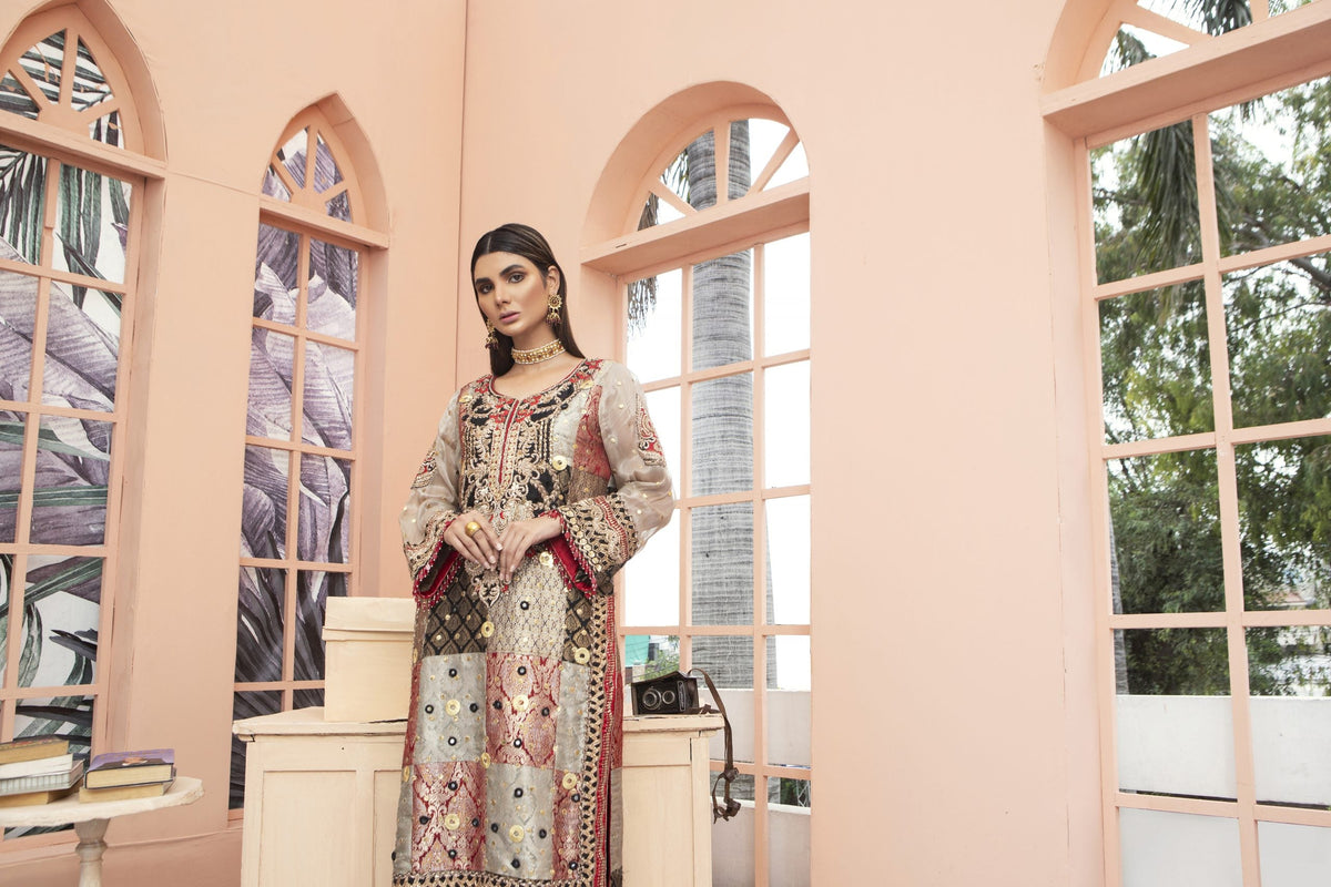 Sarah Salman | Formal Pret 3-Piece Silk Jamawar