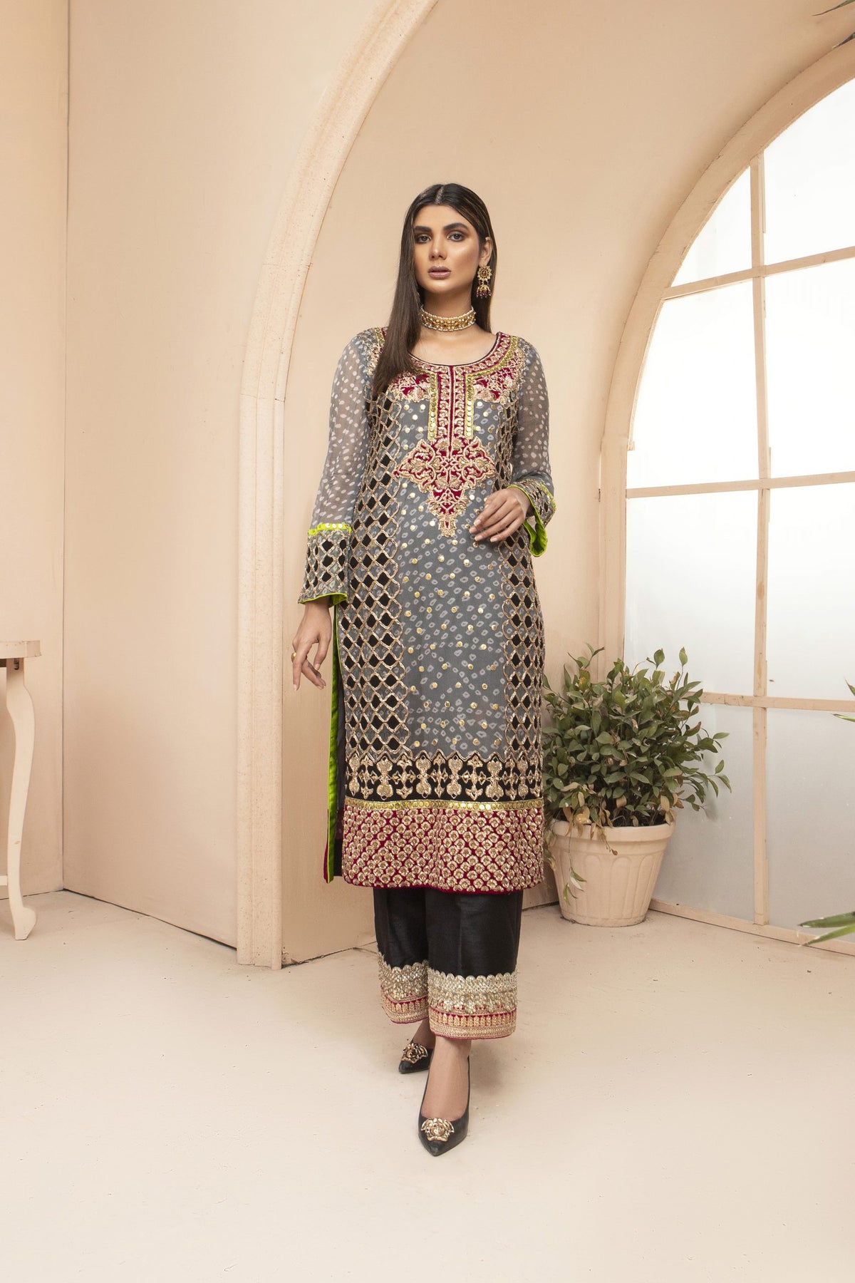 Sarah Salman | Formal Pret 3-Piece Chiffon Silk