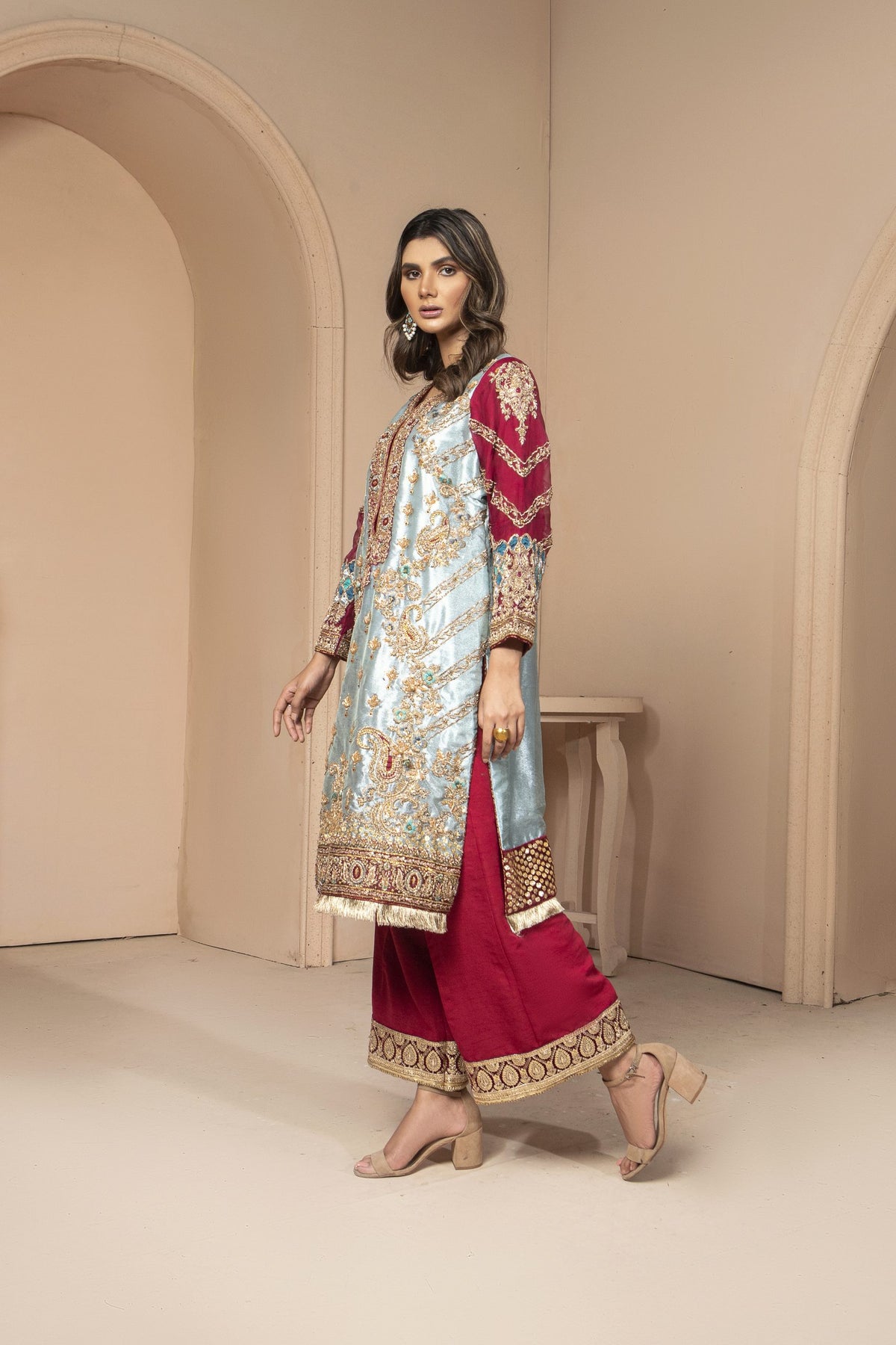 Sarah Salman | Formal Pret 3-Piece Silk Jamawar