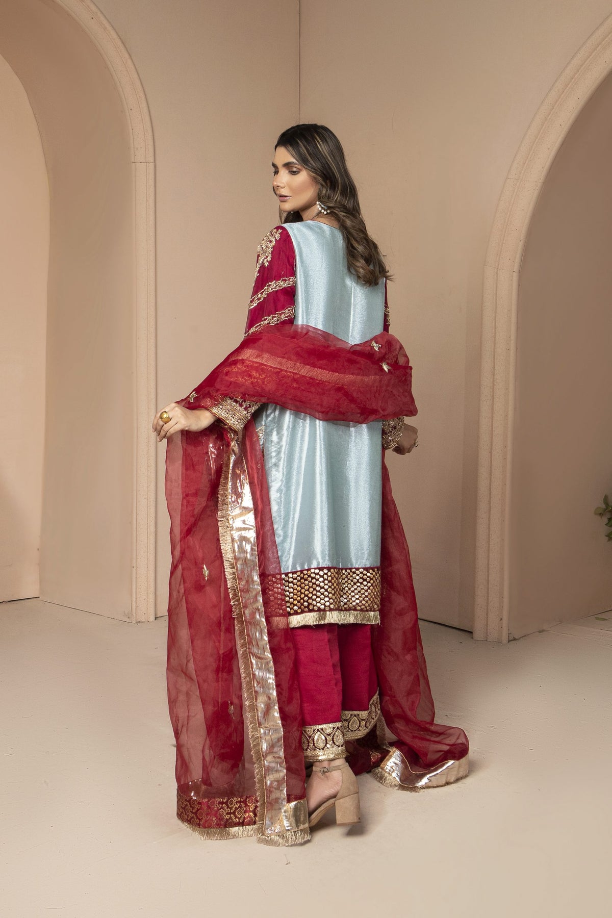 Sarah Salman | Formal Pret 3-Piece Silk Jamawar