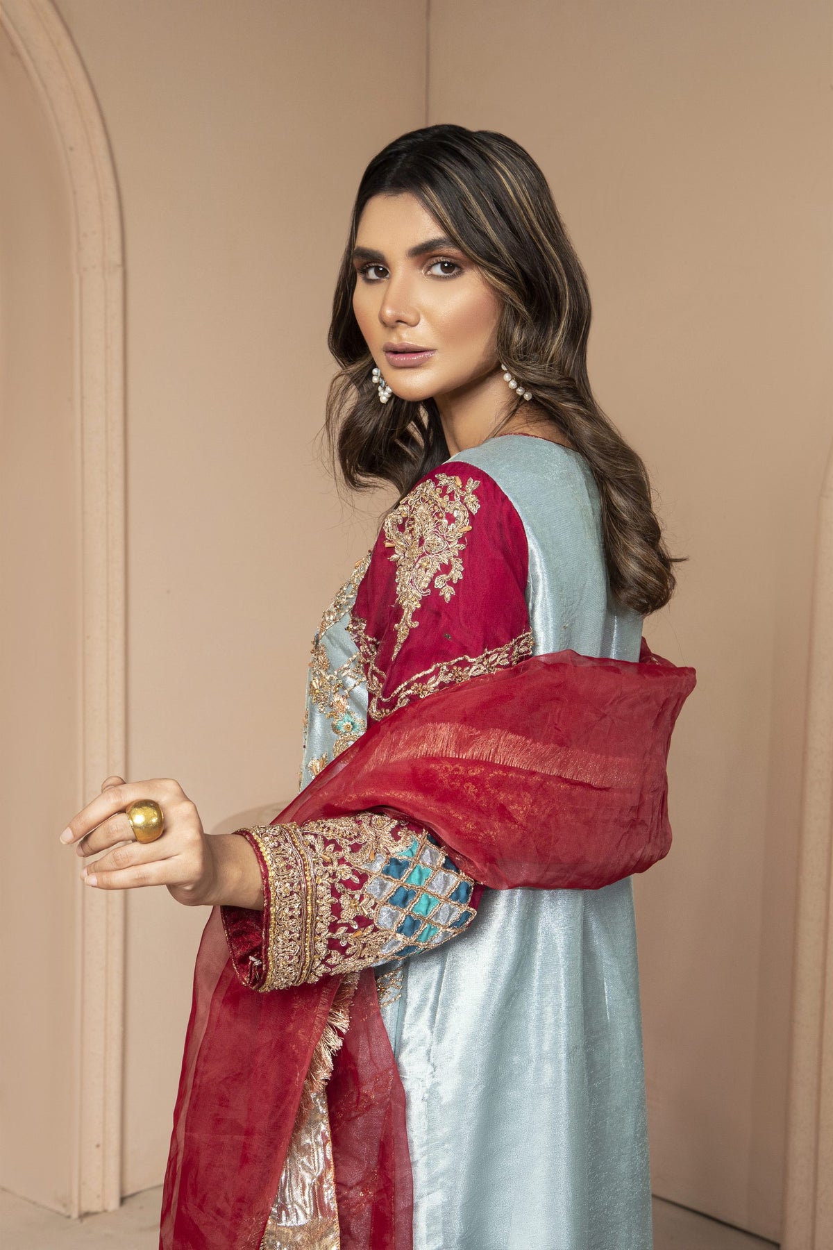 Sarah Salman | Formal Pret 3-Piece Silk Jamawar
